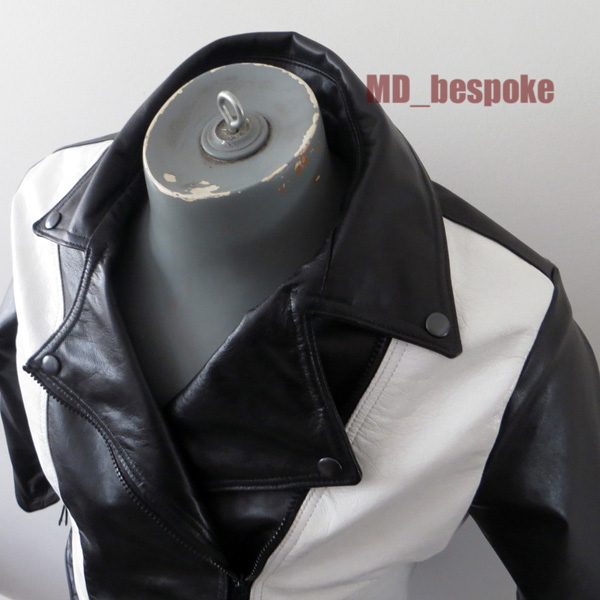 Black and white kidd skin jacket